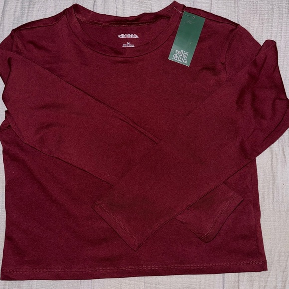 Wild Fable Lavender Ribbed Knot Cropped Top Women's Medium NWT - Picture 2 of 3